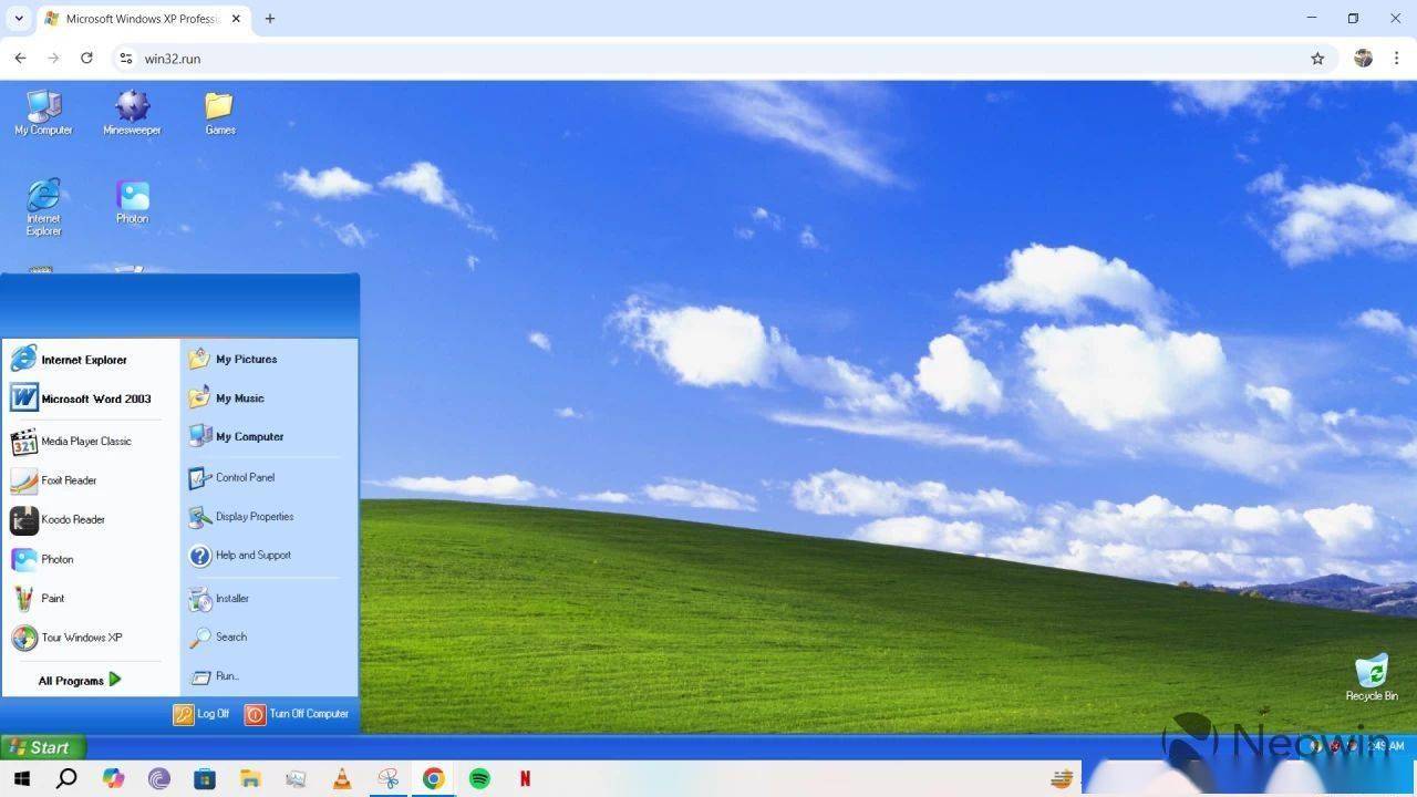 怀旧之旅启动：网页版 WinXP 亮相，可用画图、玩扫雷游戏等